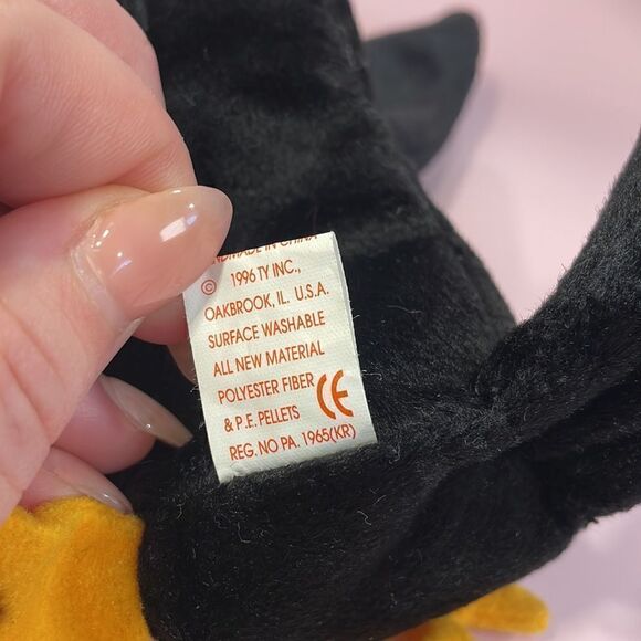 Baldy The Bald Eagle 1996 Ty Beanie Baby P.E. Pellets Vintage ear and Tush tags - Picture 8 of 9